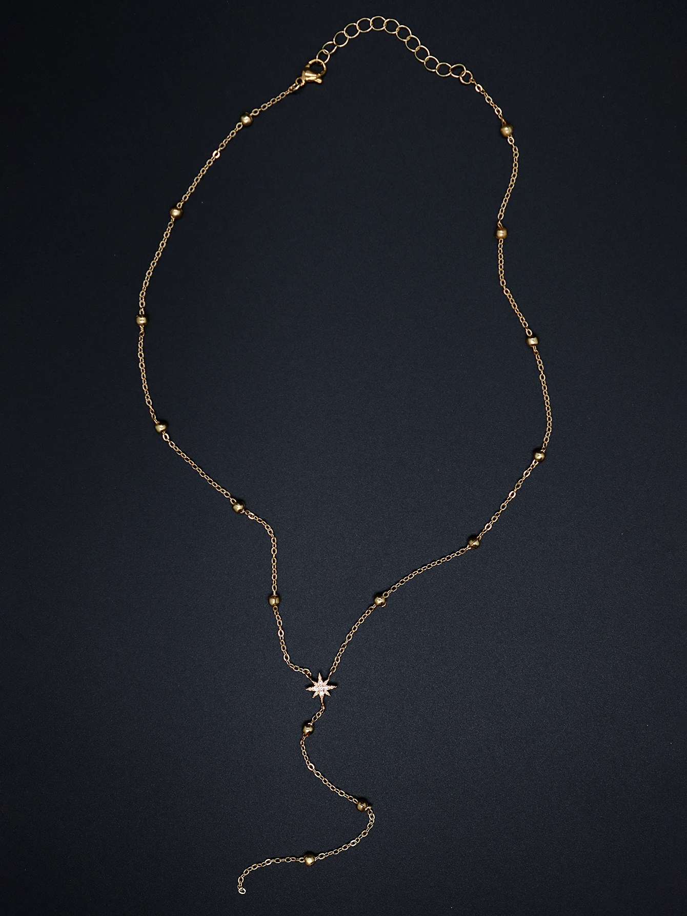 Y-shaped thin chain womens necklace