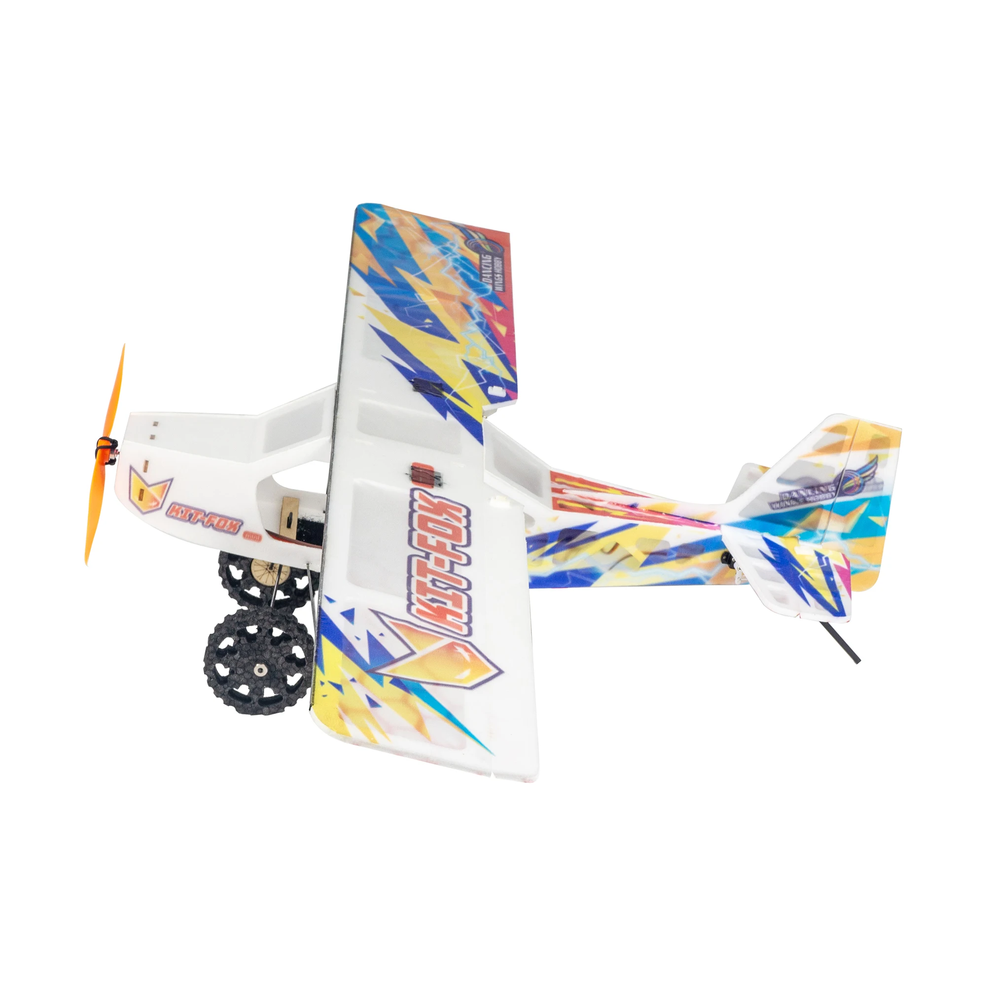 Kit Avion RC KIT-FOX Mini 570mm Mousse DIY Volant Prêt, ailes démontables et pièces du kit vues de près.