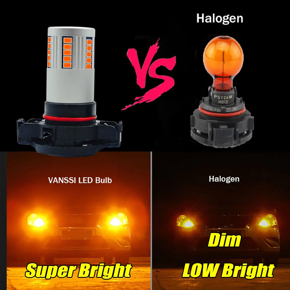 PSY24W ウィンカー LED球 アンバー SMD60連＋プロジェクター 12V車汎用 発光テスト済み　VW アウディ ランドローバー レンジローバー 他 cree psy24w led アンバーに関する情報まとめ - みんカラ