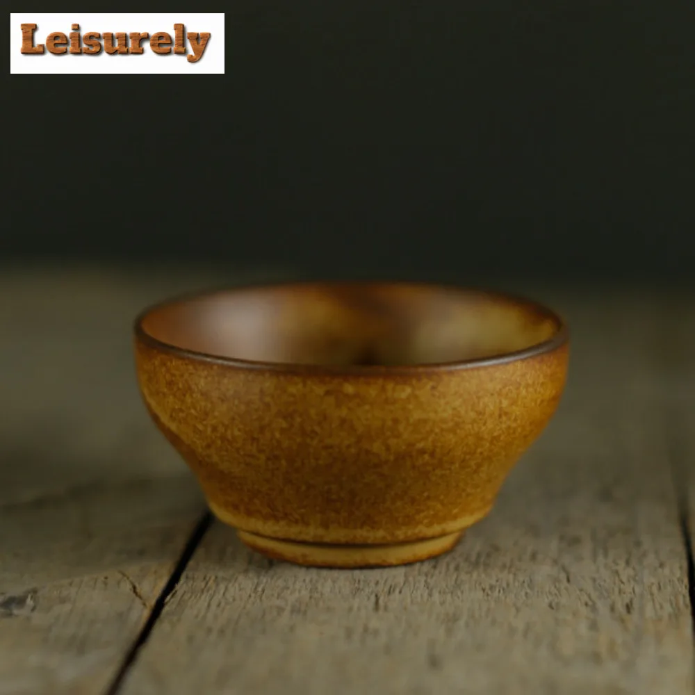 Japanese Cone Tea Cup Handmade Stoneware Kiln Change Teacup Personal Cup Crude Pottery Tea Bowl Kung Fu Tea Master Cup Drinkware