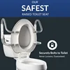 Assurance 3" Raised Toilet Seat with Handles and Bidet Attachment, Clean Shield Guard, Secure Hinges, Elongated, White 5