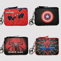Anime Disney Wallet Super Hero Series Cartoon Captain Coin Purse Avenger Heros Iron Man ID Card Bags Short PU Bags Kids Gifts 1
