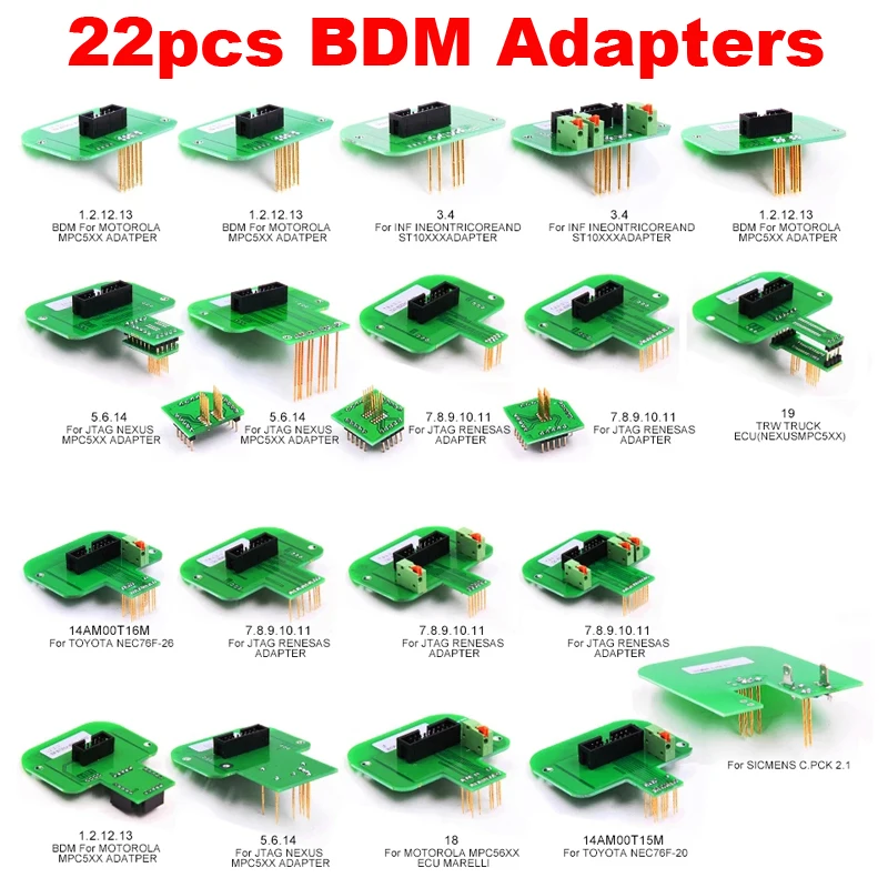Komplettes BDM-Rahmen-Set 22-teilig Vollständiges BDM-Adapter-Set Sondenstifte 4-teilig mit Kabel für BDM100 FGTECH Chip-Tuning ECU-Programmierer – Detail 3