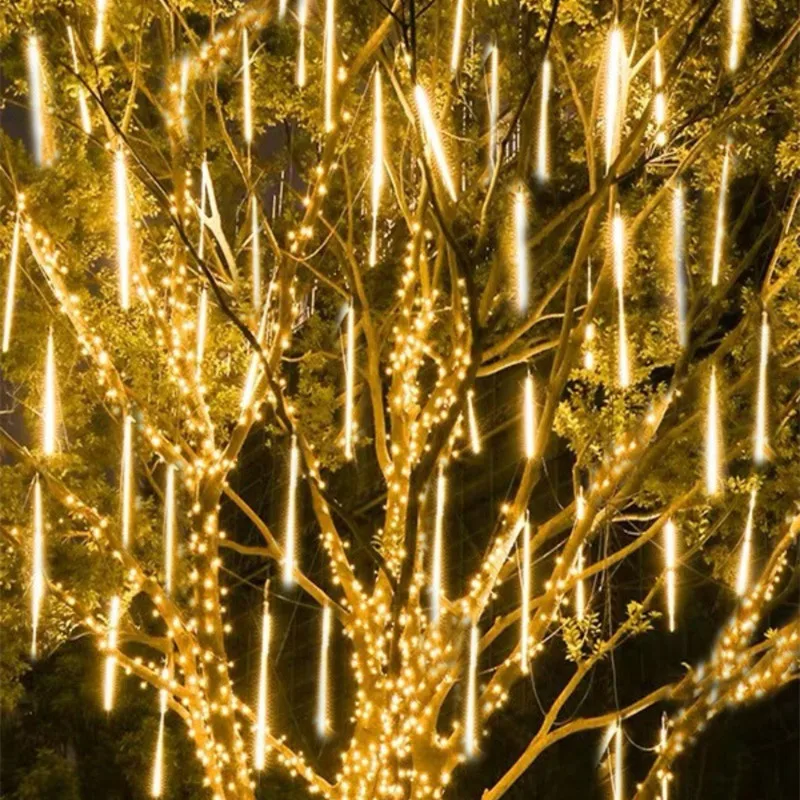 

1/2/3/4 Set 30/50cm LED Meteor Shower Fairy String Garland Curtain Lights Christmas Decor Outdoor Wedding Street Garden Decor