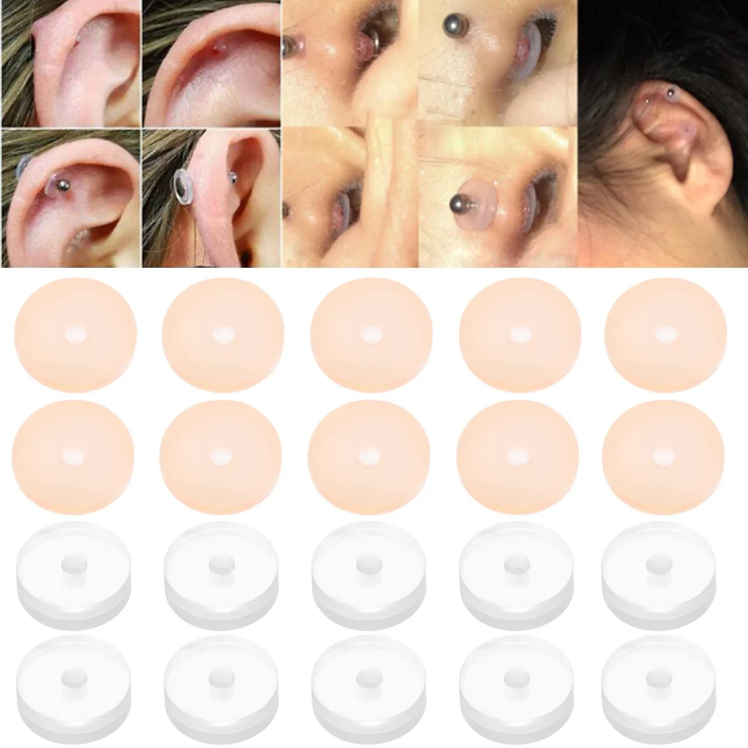 10 40pcs Piercing Healing Silicone Discs For the Back of the Earrings
