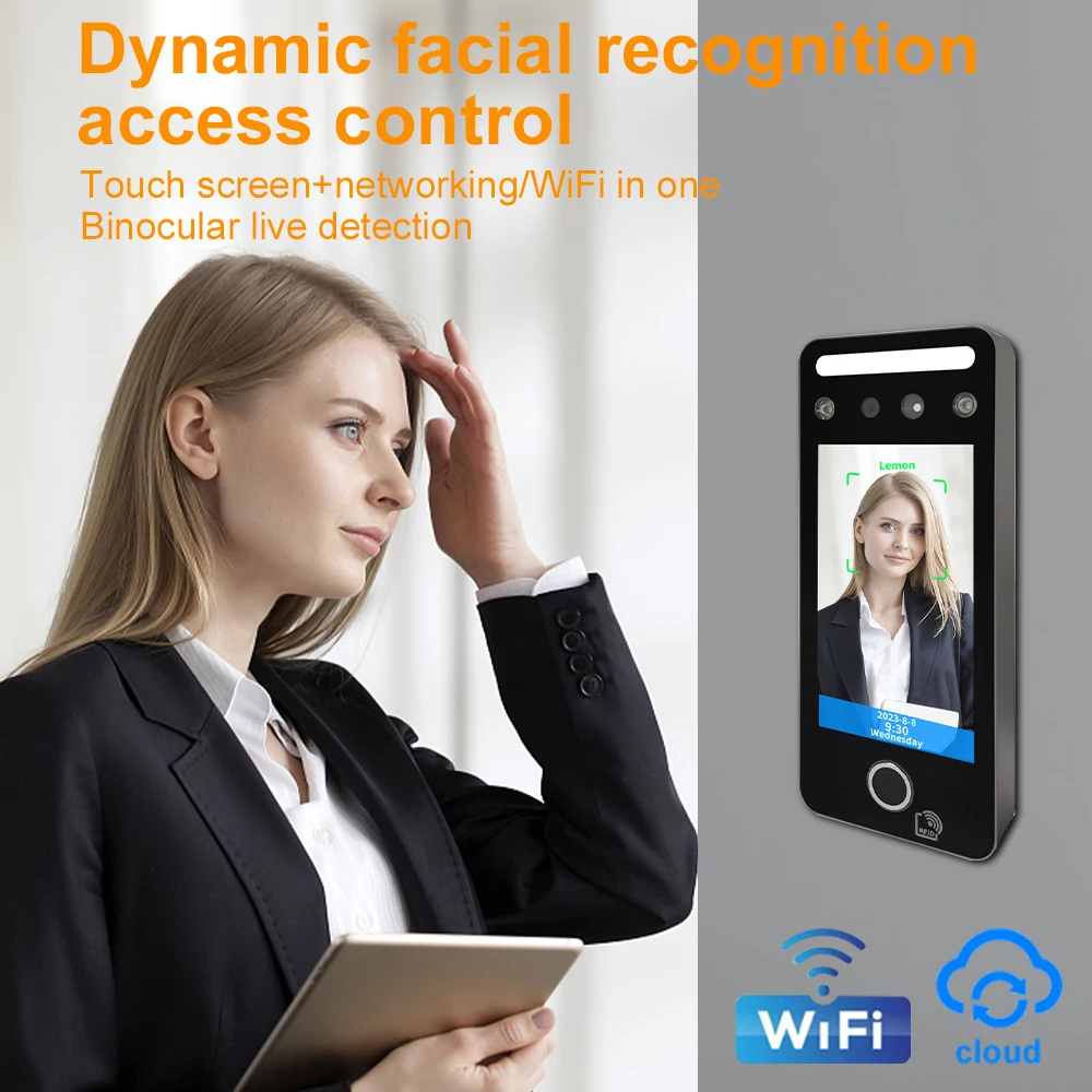 WIfi Biometric Fingerprint and Face Facial Recognition Time Attendance Terminal Device TCP/IP Door Lock Access Control System