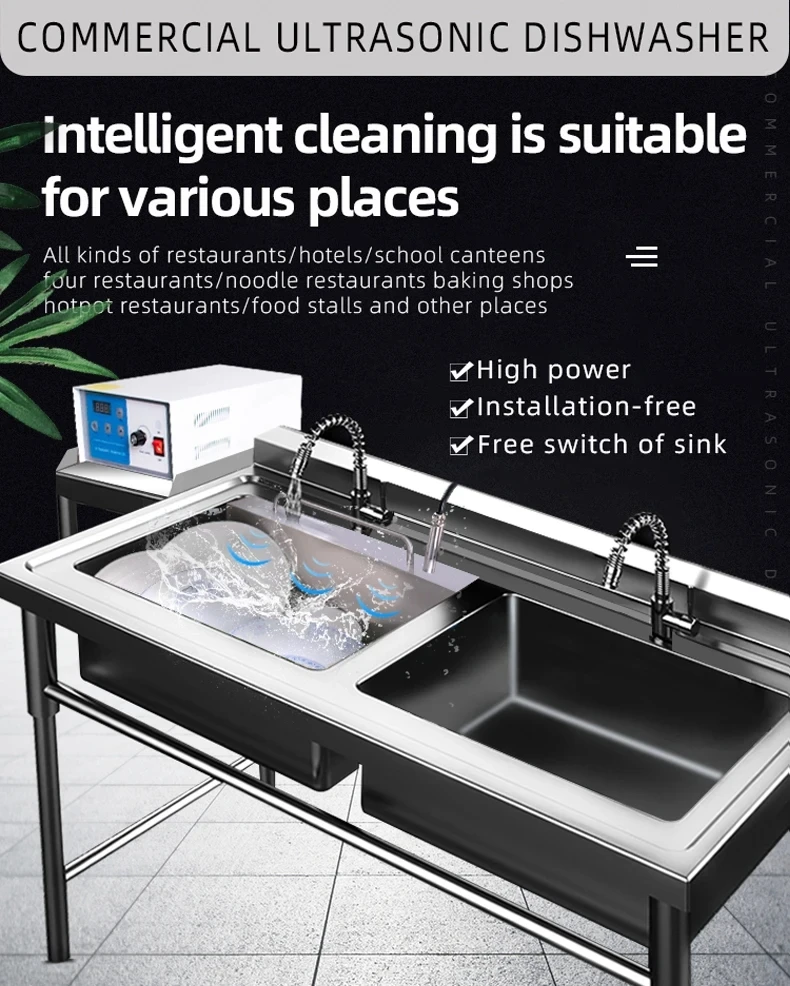 Description Picture 2 of itemUltrasonic dishwasher, commercial automatic desktop dishwasher sink, no installation of fruit and vegetable cleaning machi