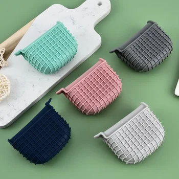 2Pcs/Pair Insulated Hand Grip Waffle Silicone Anti-heat Gloves Baking Oven Microwave Plate Holder Anti-slip Anti-heat Gloves Mat