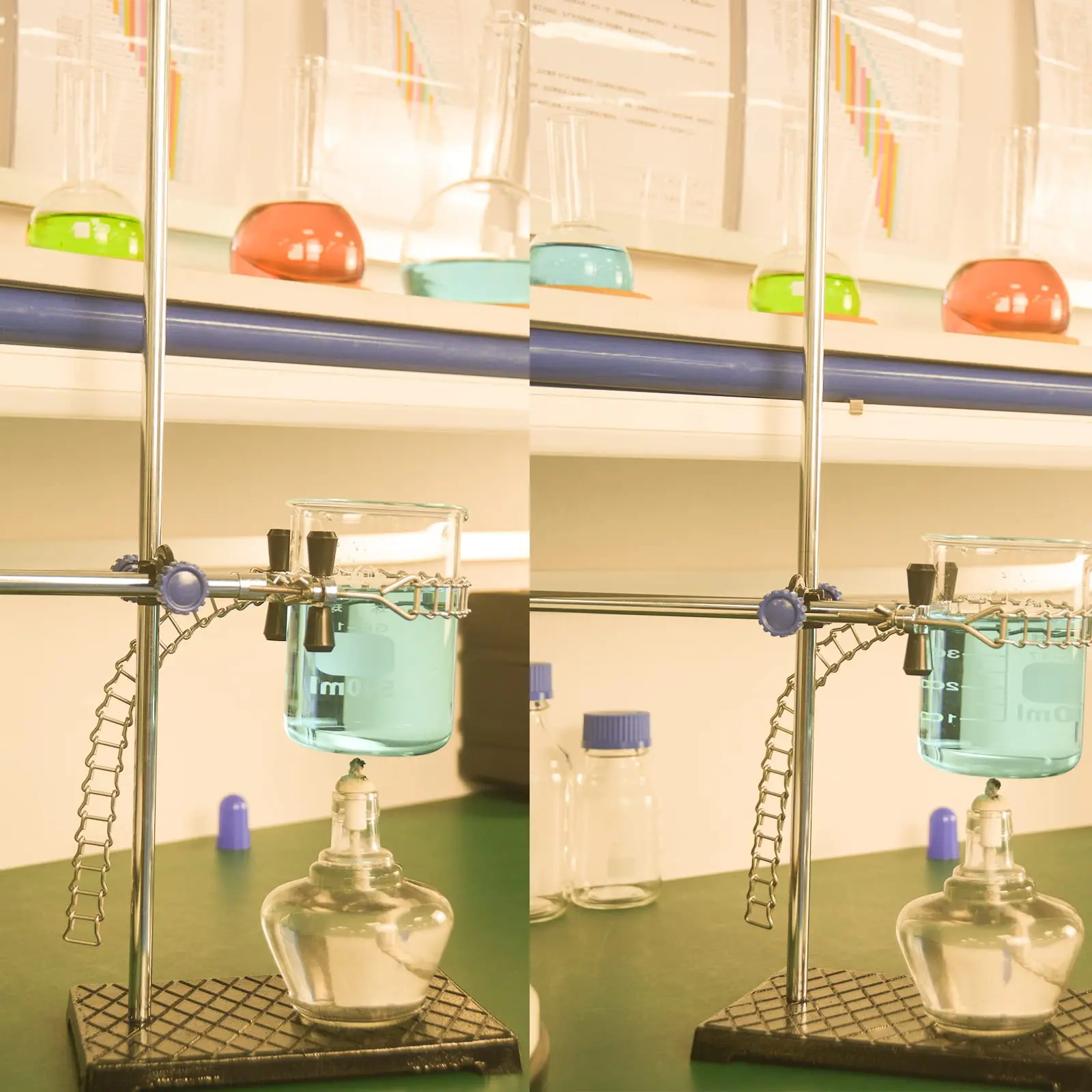 Lab Chain Clamp Beaker Chain Clamp with Adjustable Bosshead Holder (1 Lab and 1Cross clamp) 2pcs/set