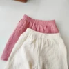 Children's Shorts Girls Boys Cotton Yarn Short Pants Summer Children's Girls Soft And Breathable Capris Baby Clothes 4
