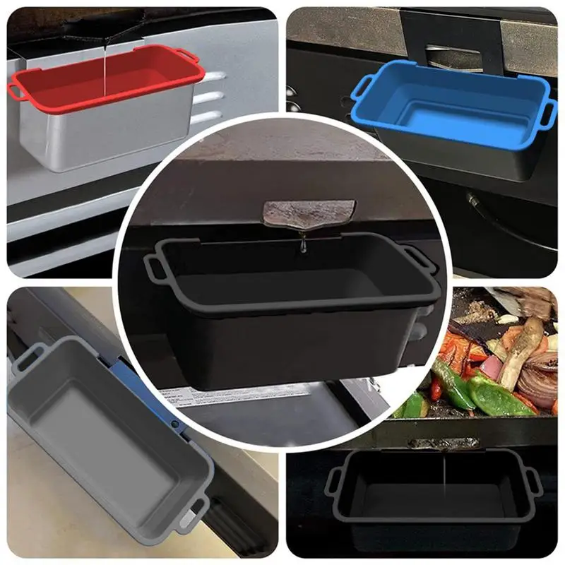 

BBQ Grill Grease Catcher Silicone Drip Pans Grease Collector Replacement Dishwasher Safe & Reusable Heat-Resistant Grease