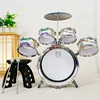 Kids Drum Set Toddler Jazz Drum Kit Toys with Stool Pedal Percussion Musical Instruments Drum Toy Early Education Gift for Boys 5