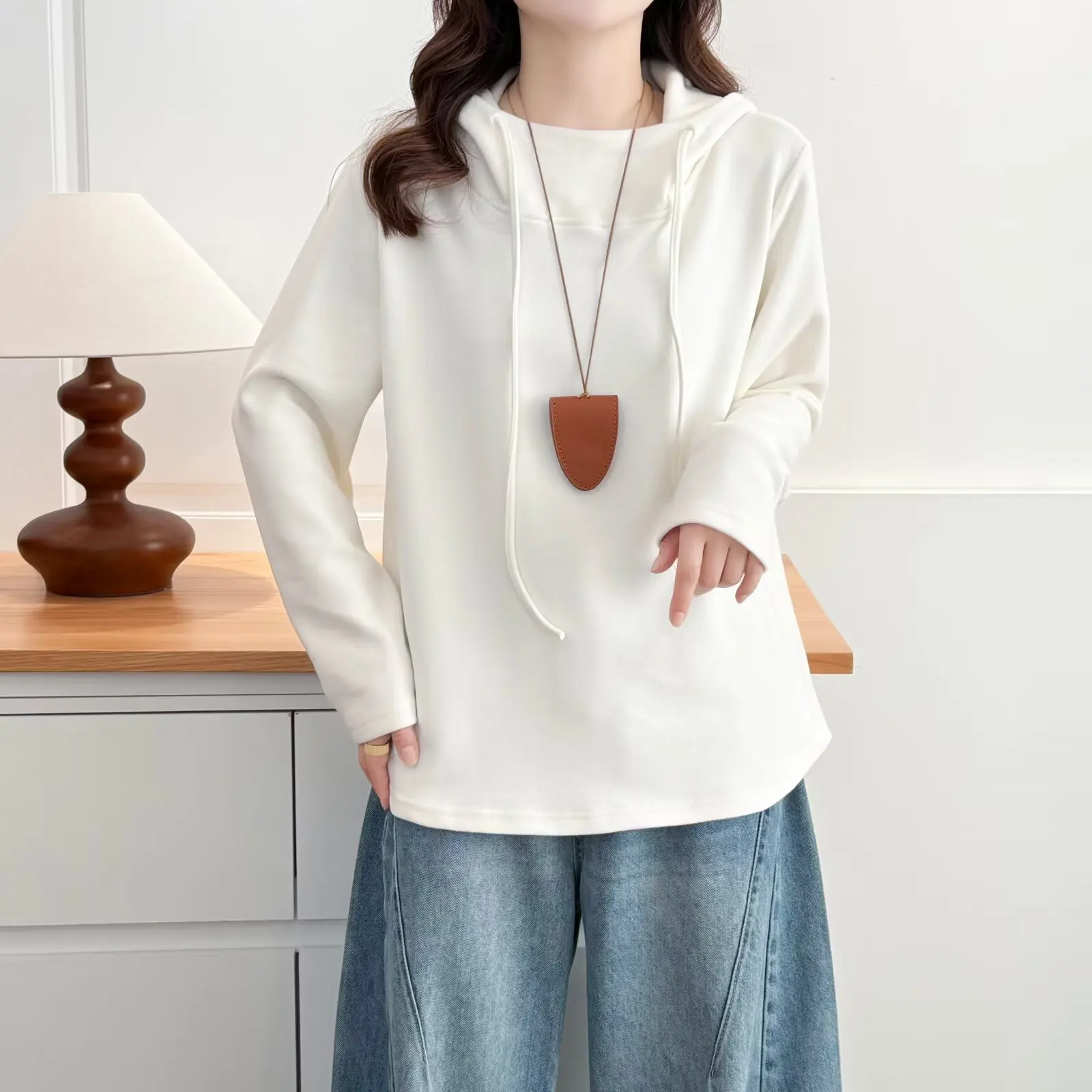 XXXXL Fashion Plus Size Women's Hoodies Autumn And Winter New 2025 Casual Warm Fleece Hooded Sweatshirts 2573