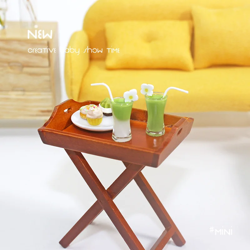 1:12 Bjd Dolls House Accessori Da Cucina Mint Cocktail Peach Matcha Drink Articoli In Miniatura Casa Delle Bambole Giochi Di Imitazione Giocattoli Tè 