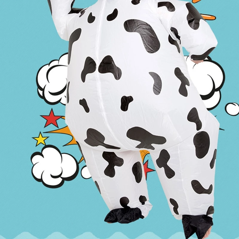 HUYU Inflatable Cow Costume Unisex Activity Party Accs Novelty Practical Joke Props