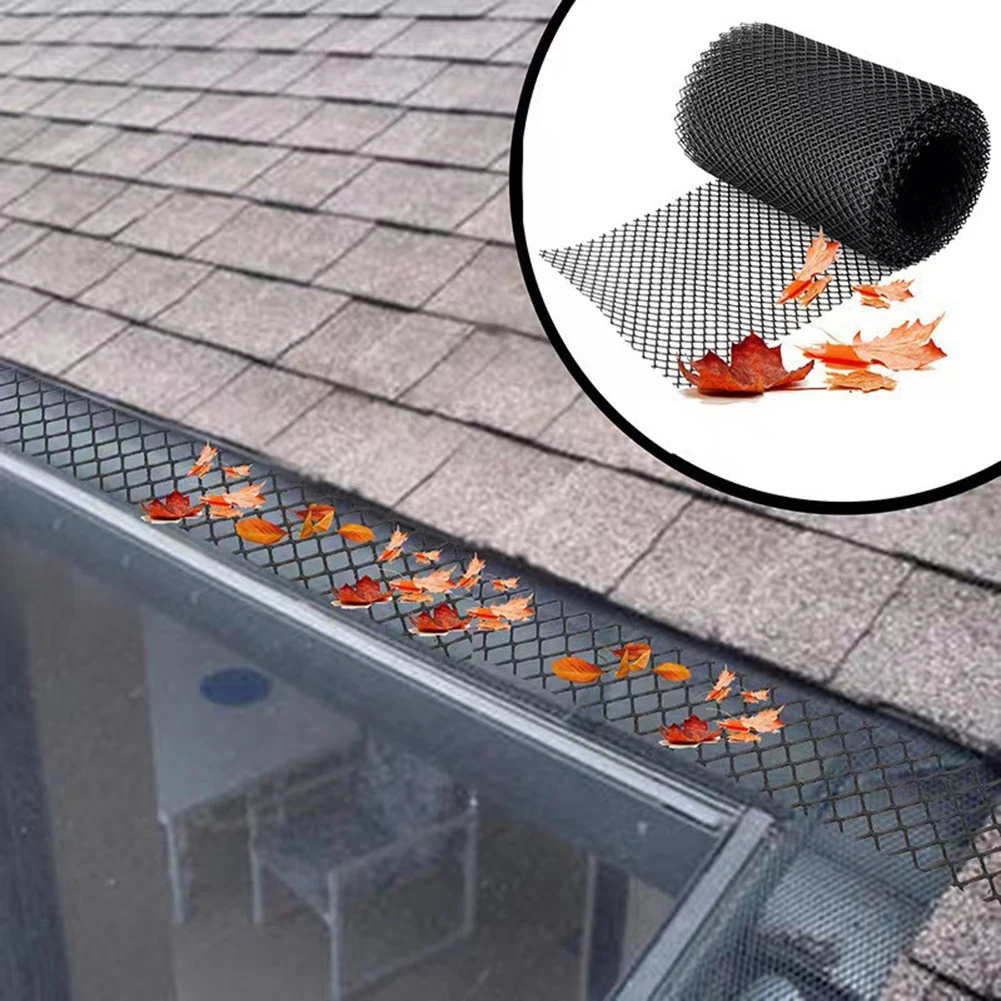 6M Gutter Guard Gardening Leaf Debris Blocking Drainage Pipe Protection Net Plastic Anti-Clog Mesh Rain Protection Cover Filter