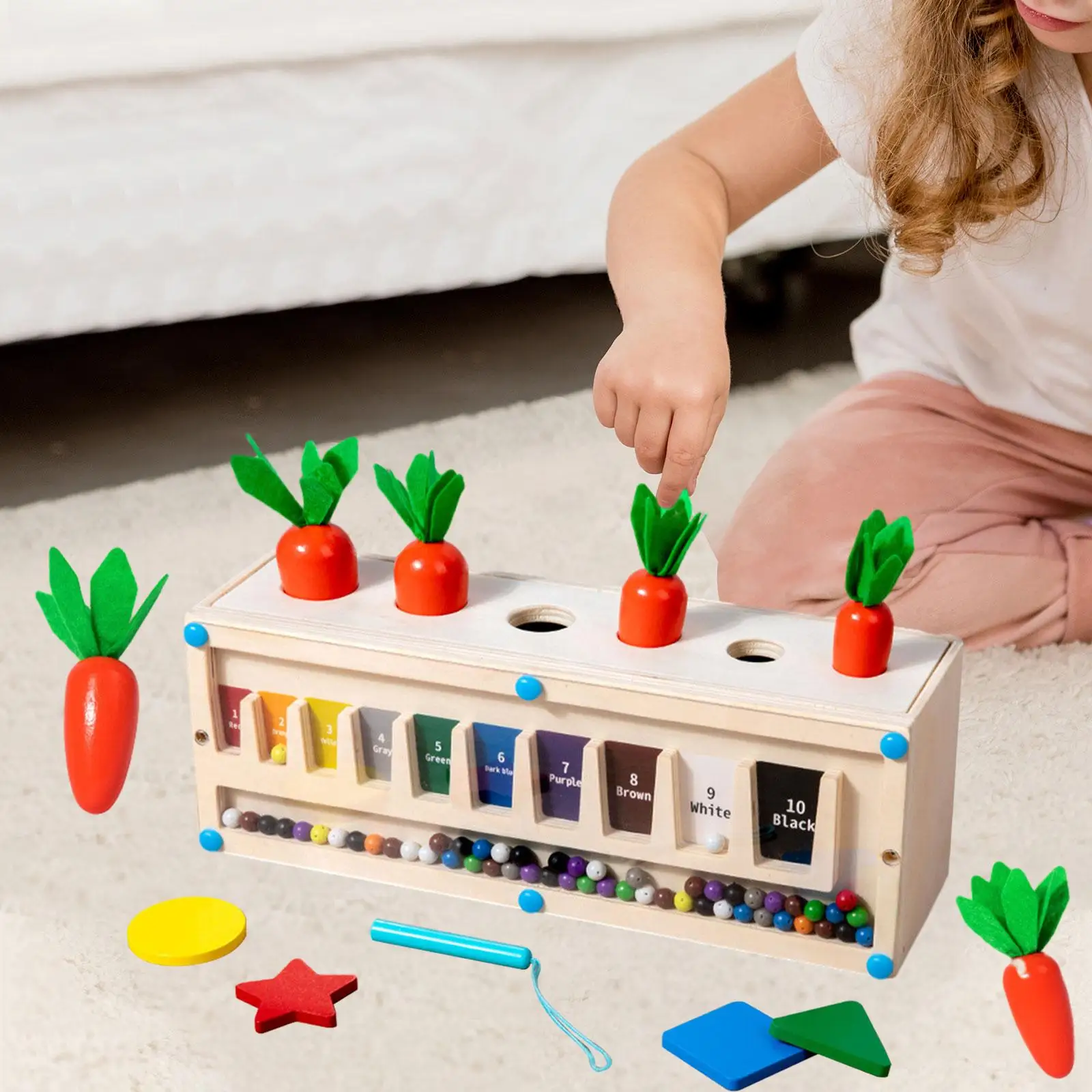 

3 in 1 Montessori Toy Preschool Activity Preschool Magnetic Bead Maze Game
