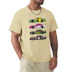 Vintage Racing Car Illustration Men's Cotton T - Shirt - S (Sand Colour)