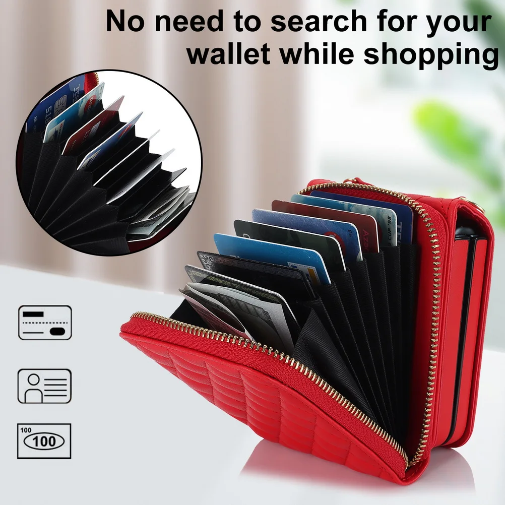 Foldable Multi-slot Wallet with Diagonal Lanyard Chain Case
