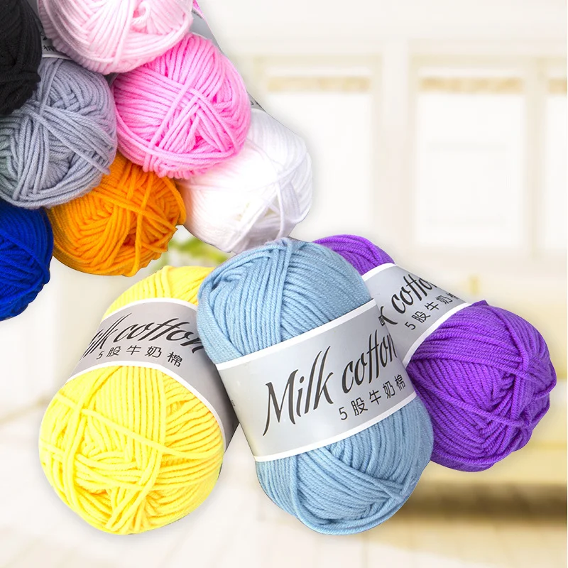 Love-Cotton Knitting Wool for Baby, Children's Wool, Medium Fine Baby Cashmere Yarn, Crochet Thread, Milk Cotton, 50g 4