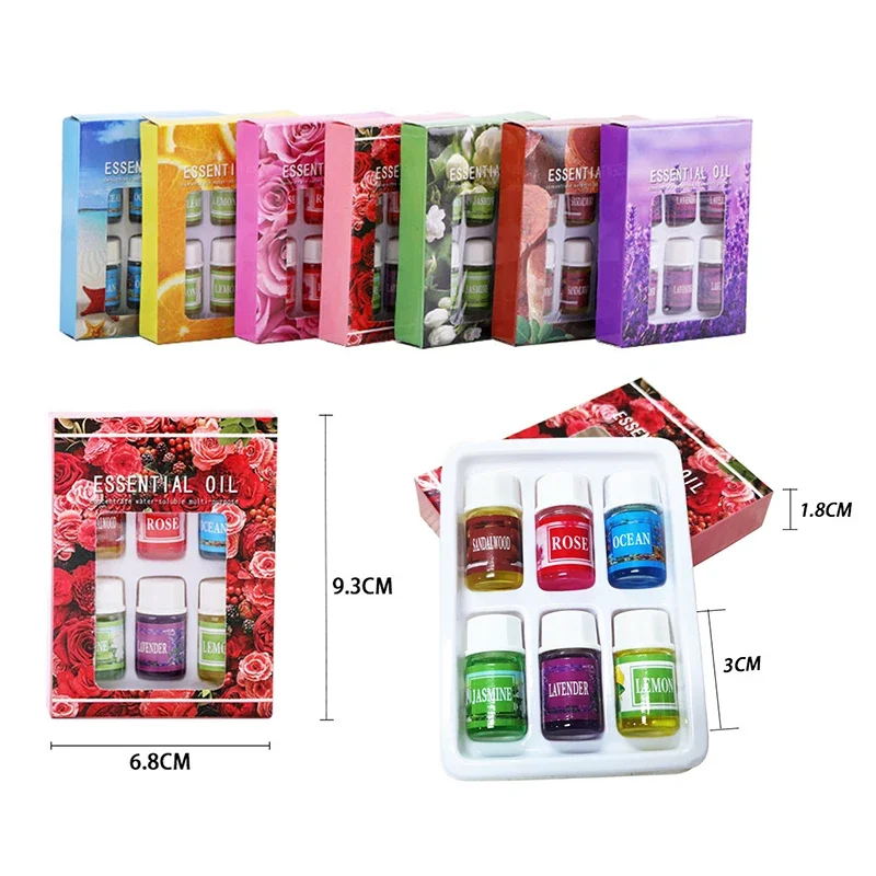 6-Piece Pure Herbal Essential Oil Set for Aromatherapy and Relaxation