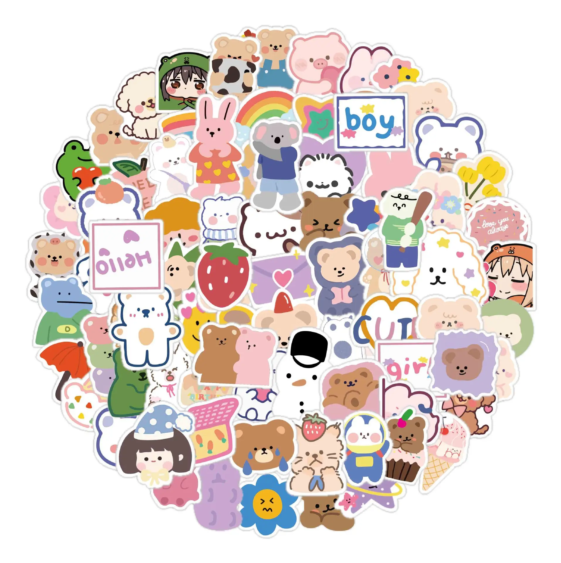 TULX korean stationery stickers kawaii stickers scrapbooking stickers thank  you stickers cute stickers stickers aesthetic - AliExpress