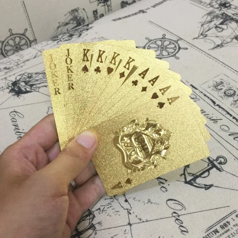 24K Gold Foil Playing Cards Deck - Perfect For Poker, Practical Jokes & Party Gifts Christmas Halloween Thanksgiving Gift 5