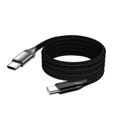 High - Power Type - C Retractable Braided Fast Charging Cable - 1m (TypeC - TypeC Black)