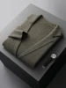 Autumn Winter Men Cashmere Sweater Button Cardigan Turn-Down Collar 100% Merino Wool Pocket Knitwear Soft Casual Fashion Coat 4