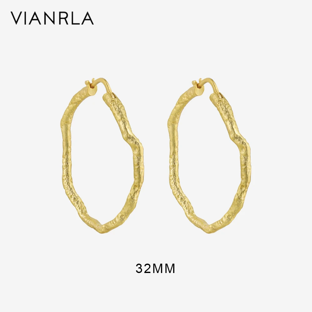 

925 Sterling Silver Jewelry Hoop Earrings 18k Gold Plated Earring Irregular Shape For Women Wholesale
