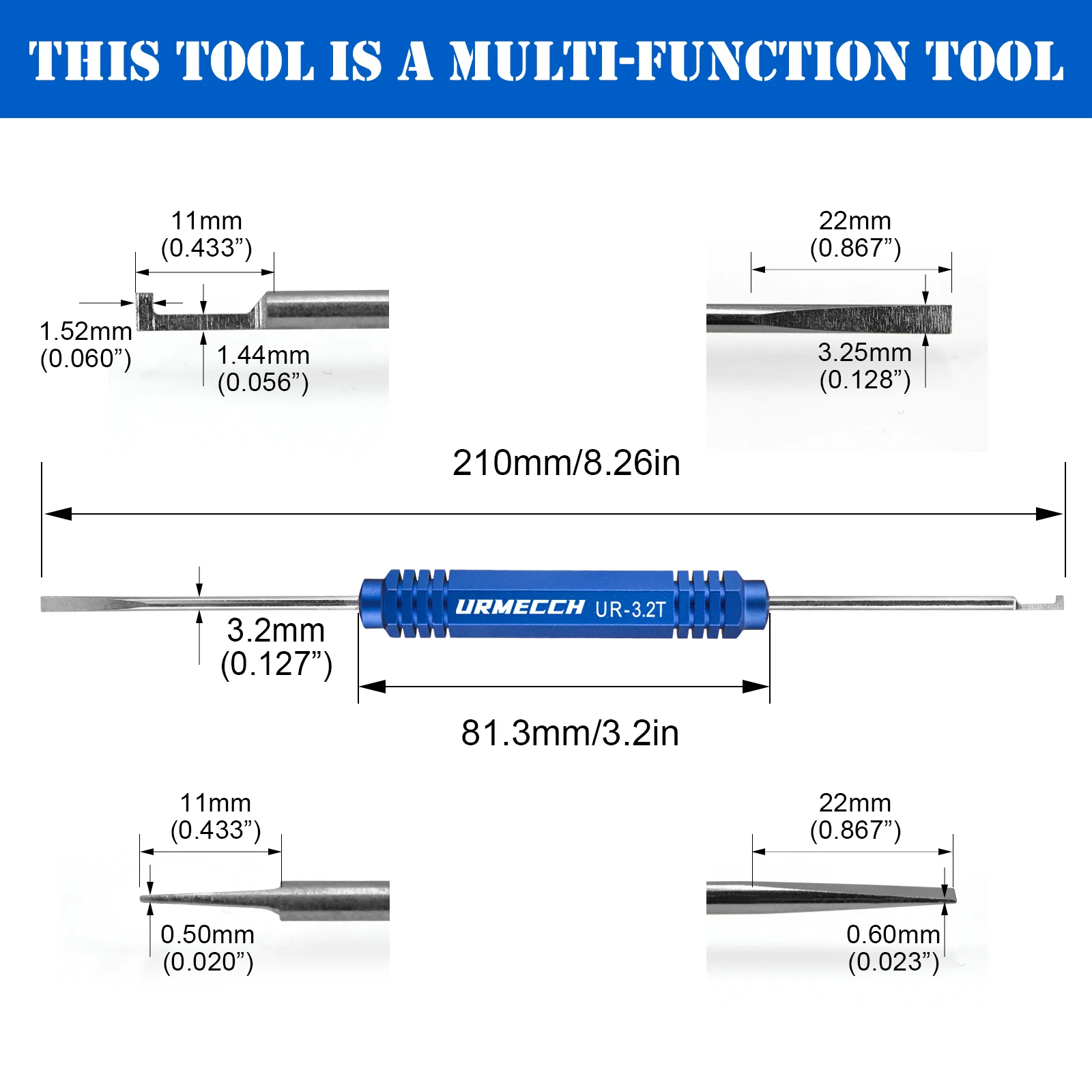 URMECCH UR-3.2T Terminal Pin Removal Tool Pin Socket Contact Wedgelock Remover for Deutsch DT DTM DTV DRB DRCP Strike Connectors car terminal tools