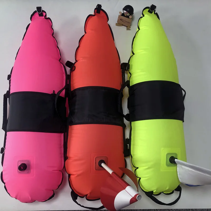 Nylon and TPU Composite Inflatable Terpedo Spearfishing Float with Flag