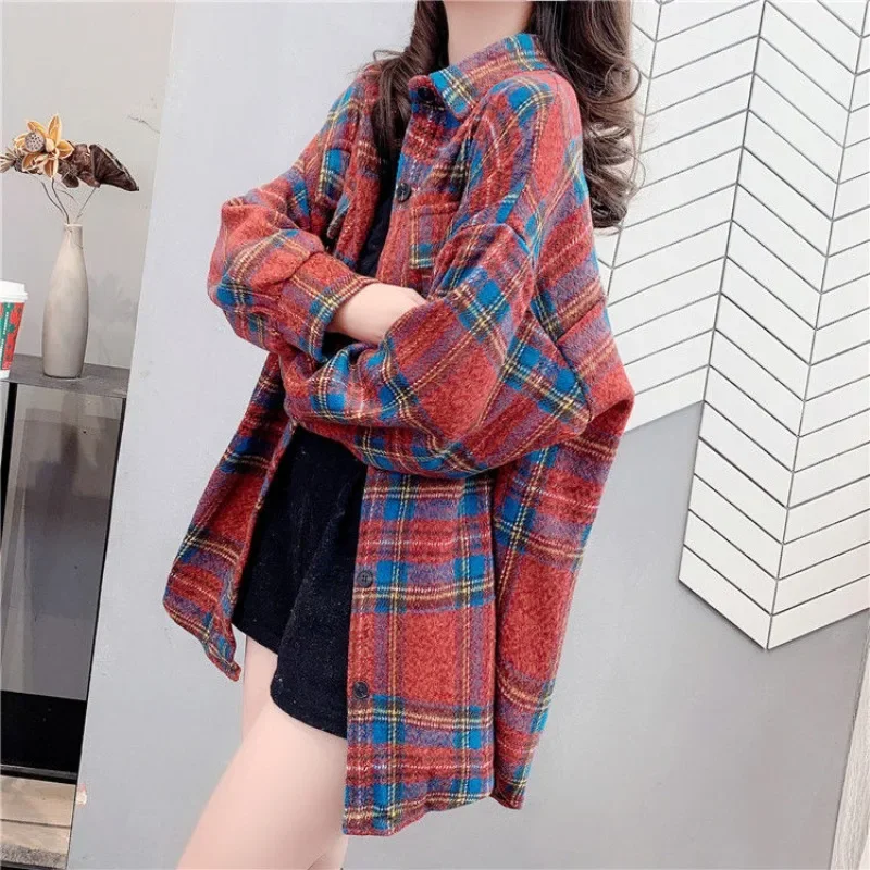 سترة للنساء تحقق معاطف ربيع الخريف خمر امرأة 2025...