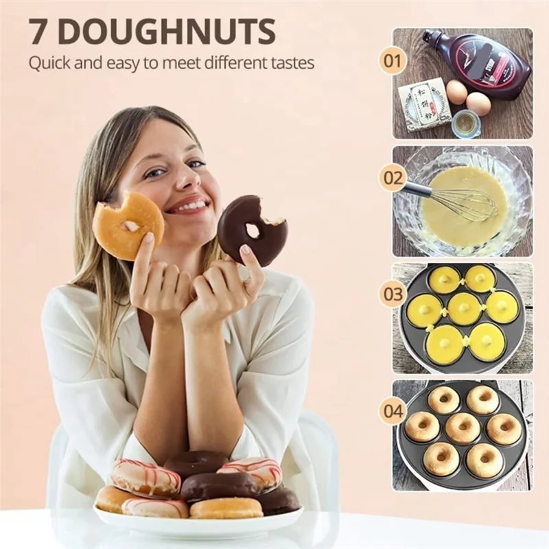 Mini Donuts Machine 220V Donut Maker Machine DIY Home Use Mini Doughnut Maker White EU Plug 5