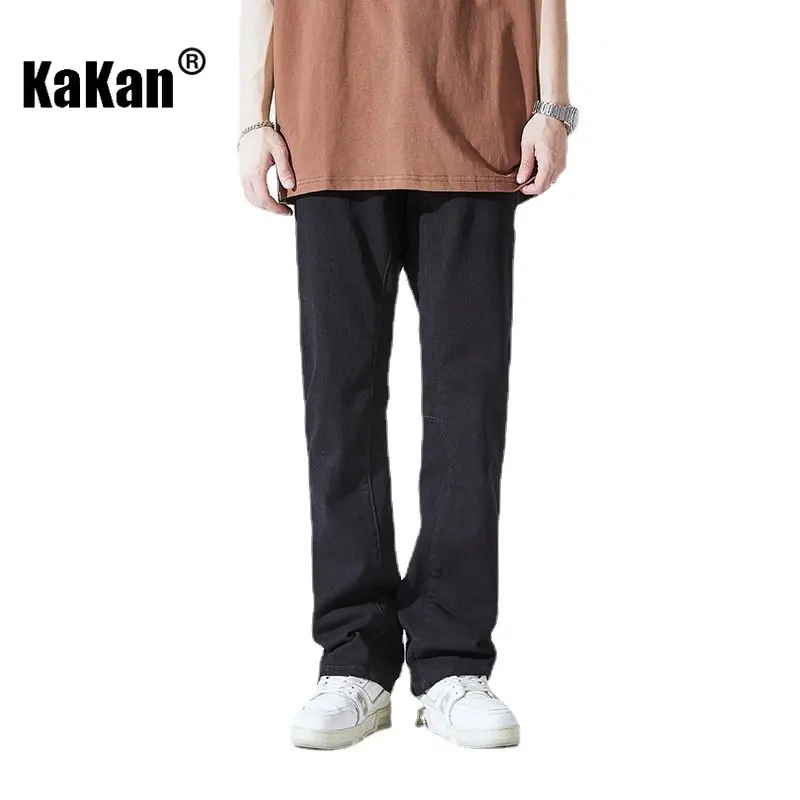 Kakan - New Niche Stretch Jeans for Men, Loose and Slim Straight Length Black Jeans K24-ZY2325