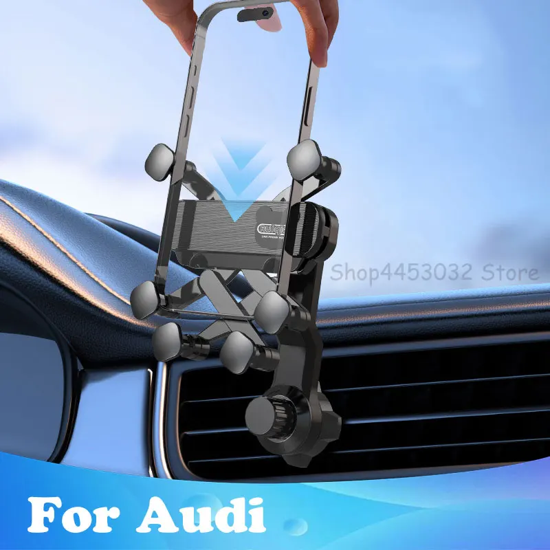 

Гравитационный Автомобильный держатель для телефона Audi A3 A4 A5 A6 Q3 Q5 S3 S4 S6 S8, крепление-удлинитель с креплением на вентиляционное отверстие, аксессуары для поддержки GPS