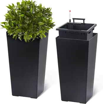 Tall Black Taper Planters 1