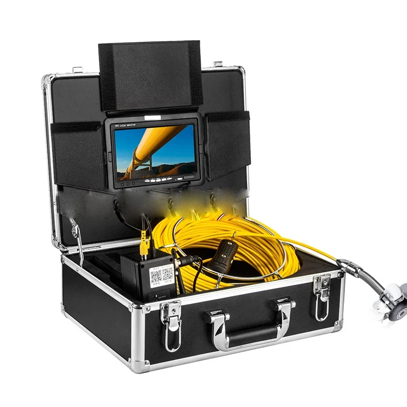 

100/150/200M HD Pipeline Sewer Camera Lens 23/38/90MM IP67 Industrial Endoscope 7 " Screen Tube Inner Wall Check Detection Tools