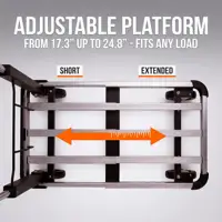 Chariot à main pliable à 4 roues HobbyLane, chariot à plateforme en acier au carbone argenté avec 2 cordes élastiques, chariot à main pliable robuste de 330 lb pour le déplacement. 5