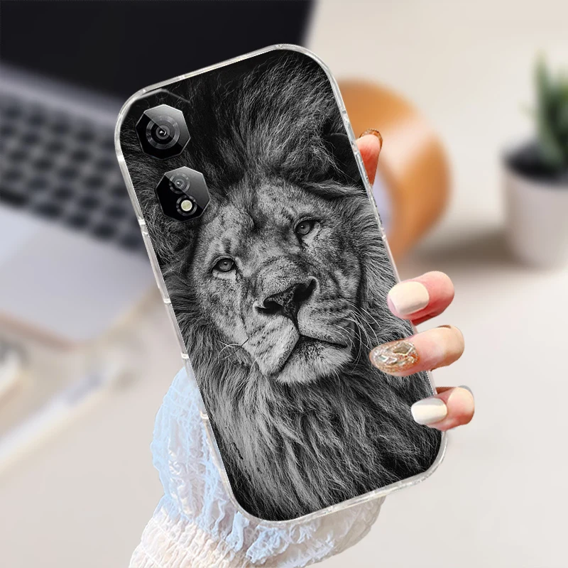 Shockproof Clear Silicone TPU Phone Case with Cute Animal Design