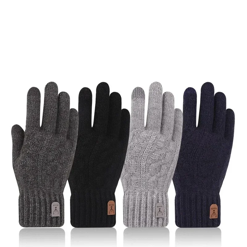 Men Warm Gloves Winter Touch Screen Fleece Wool Knitted wool gloves winter gloves touch screen gloves
