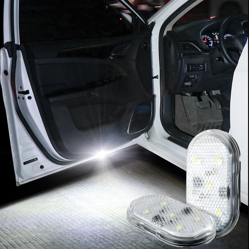 

4pcs LED Car Interior Courtesy Usb Port Light Wireless Charging Magnetic Led Car Door Welcome Light Anti-Collision Signal Lamp