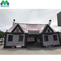 New Outdoor Giant Inflatable Irish Pub Tent With Whole Printing And Fire Place Airblown Bar House For Brisbane Beer Party 2