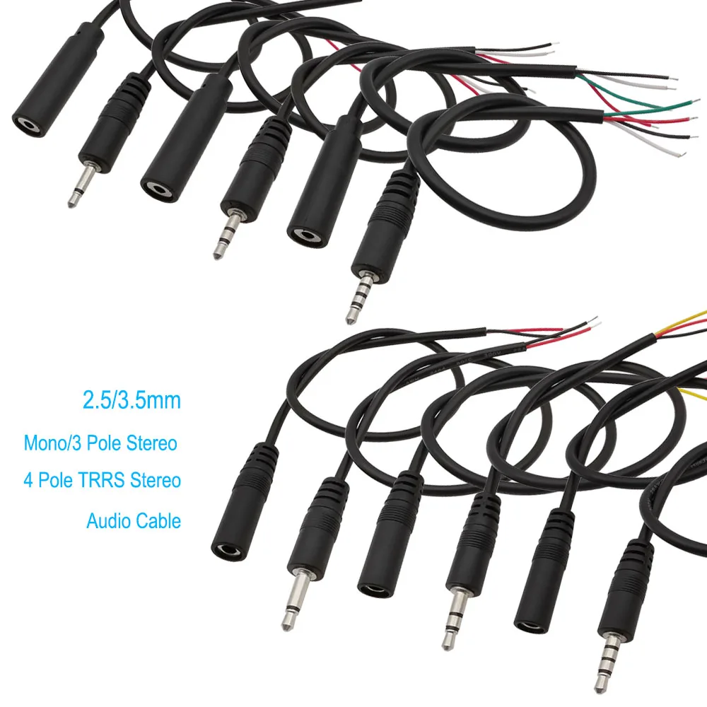 Greluma 2 Pz Spina maschio da 3,5 mm a filo nudo estremità aperta, 1,5 m TRRS 4 poli stereo 1/8 connettore jack a treccia per cuffie auricolari microfono Greluma 2 Pz Spina maschio da 3,5 mm a filo nudo estremità aperta, 1,5 m TRRS 4 poli stereo 1/8 connettore jack a treccia per cuffie auricolari microfono