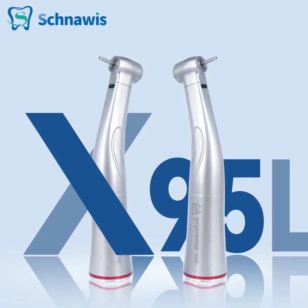 

Push Button 1:5 Dental Contra Angle Handpiece Increase Speed Handpiece Mini Head T-i Max X95L Inner Water Spray Red Ring