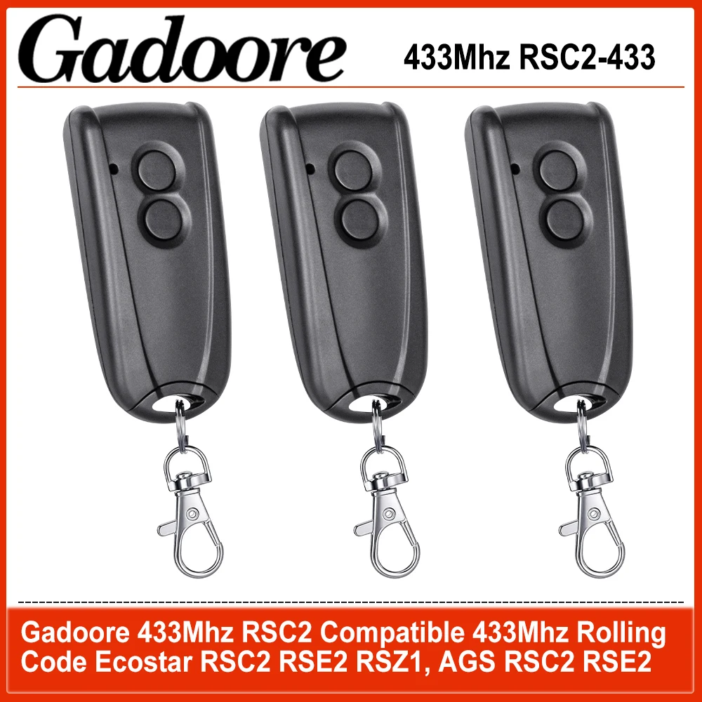 Gadoore 433Mhz RSC2 RSE2 Garage Door Remote Ecostar RSC2-433 Compatible with 433Mhz Rolling Code Hormann Ecostar RSC2 RSE2 RSZ1