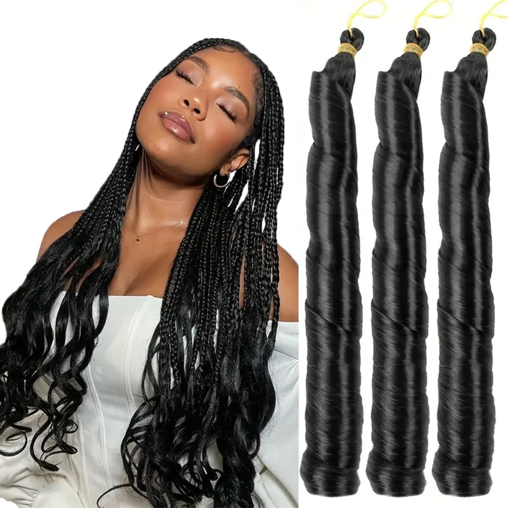 French curl braiding hair detail image 7