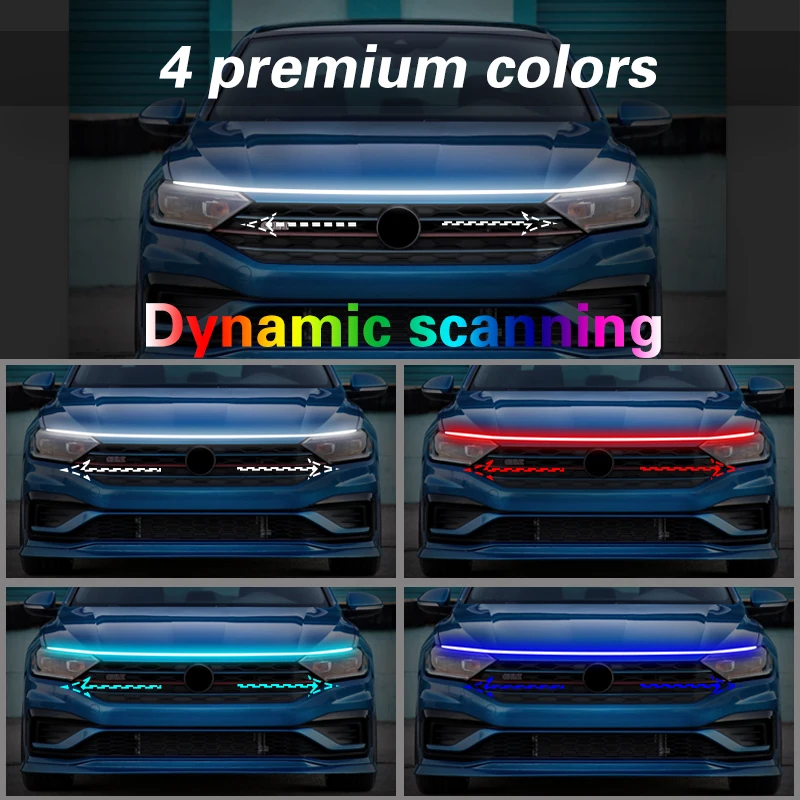 LED 주간 주행 조명 시작 스캔 12V DRL 안개 램프 Borgward BX3 BX5 BX6 BX7 용 방수 유연한 라이트 스트립, 1 개