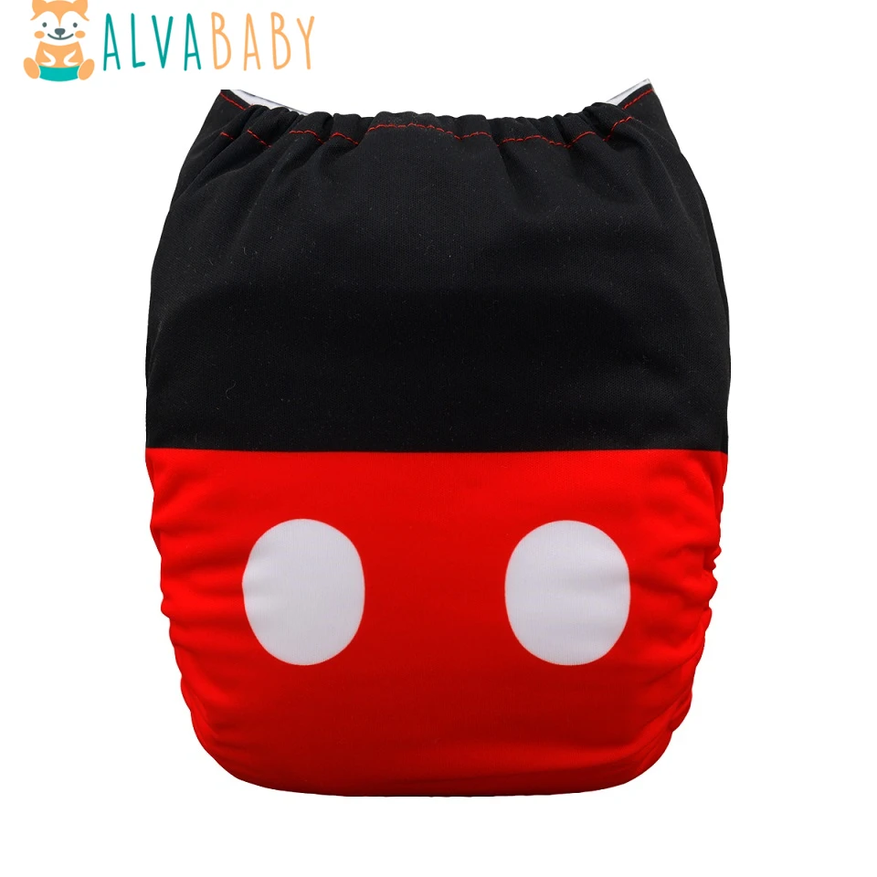 Cloth Diapers Cloth Diaper Insert Alvababy New Designed Reusable Baby Cloth Nappy Positioned Cloth Diaper with 1pc Microfiber Insert