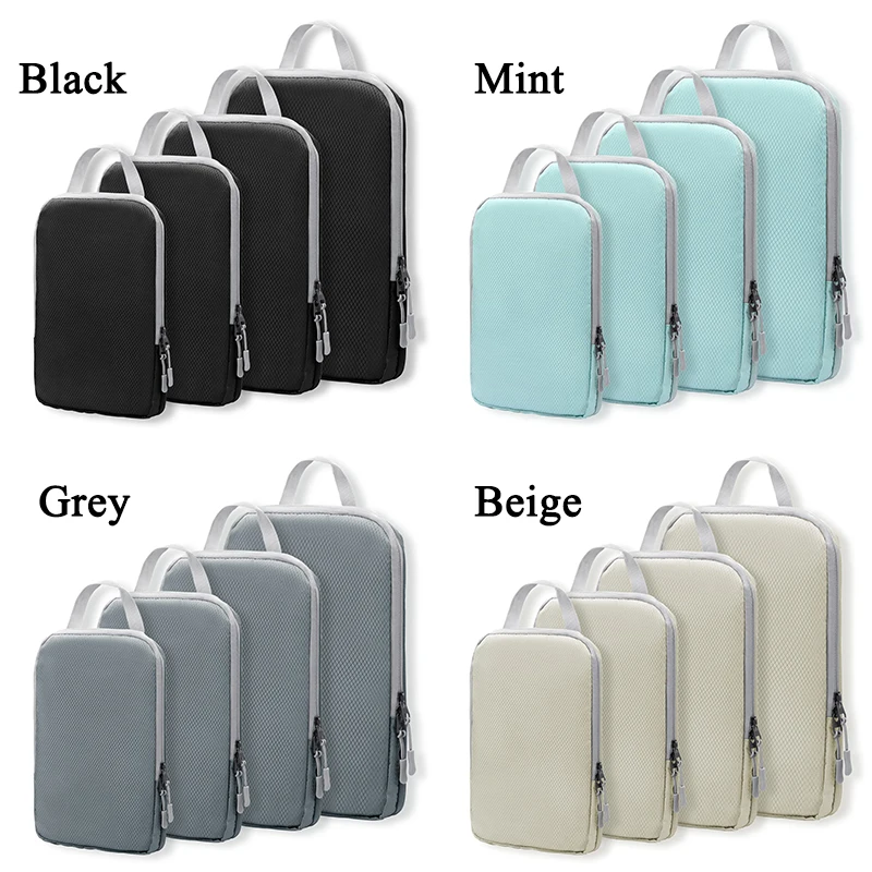 4pcs/Set Travel Luggage Compression Bags, Waterproof Portable